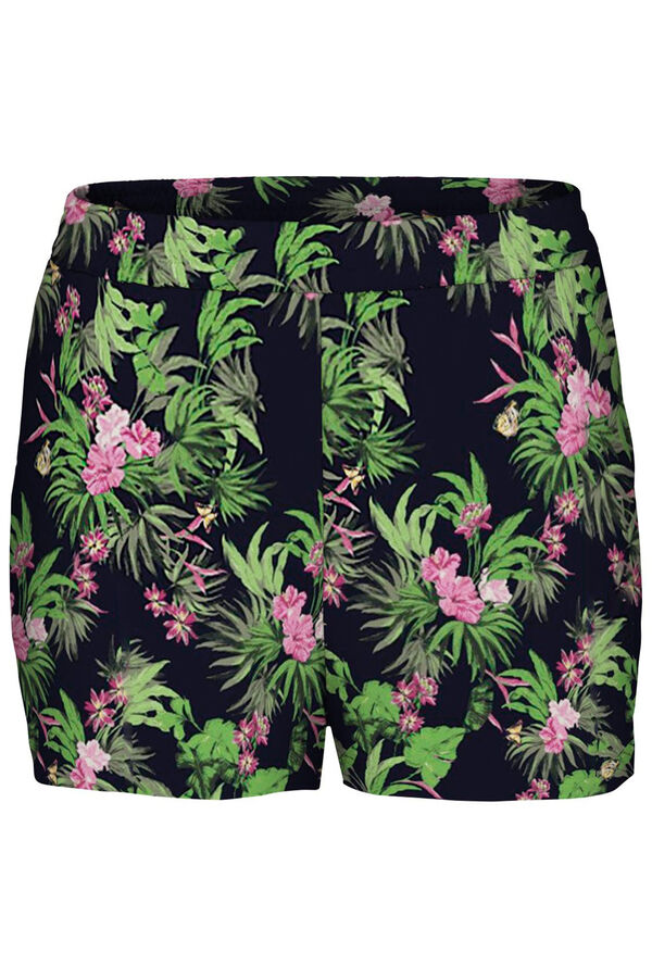 Springfield Shorts mit Tropenblumen schwarz