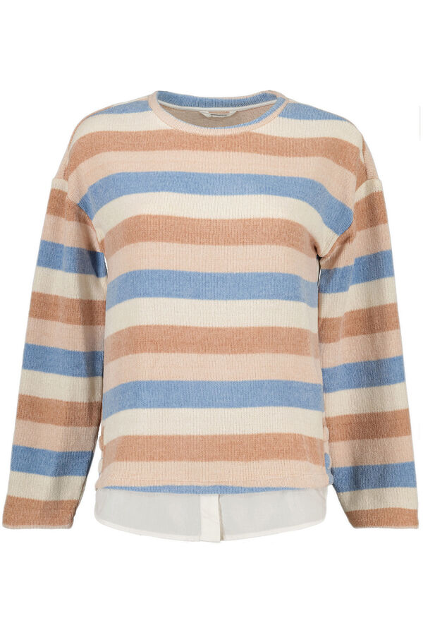 Springfield Striped Chenille T-shirt pink