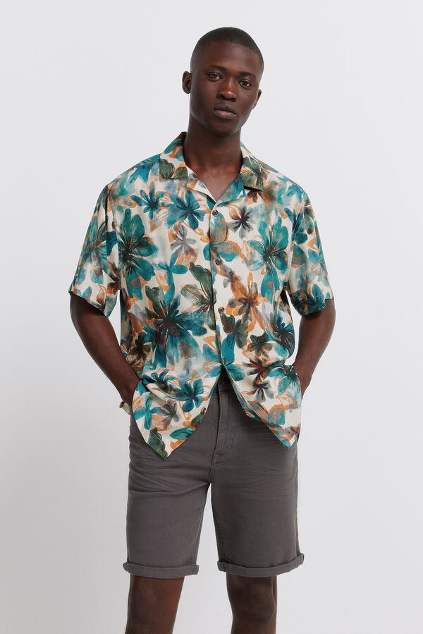 Springfield Washed 5-pocket slim fit Bermuda shorts grey