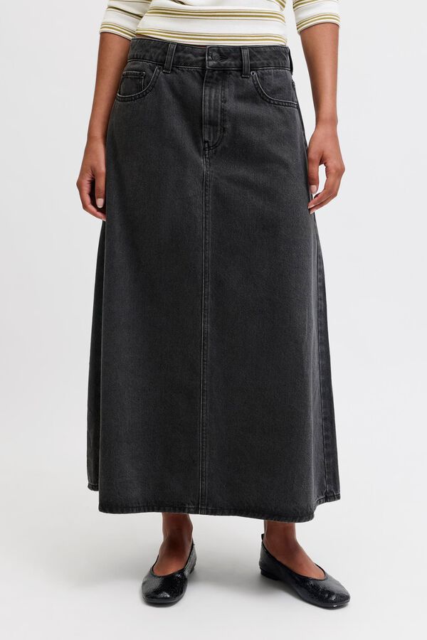 Jack & Jones Long denim skirt black