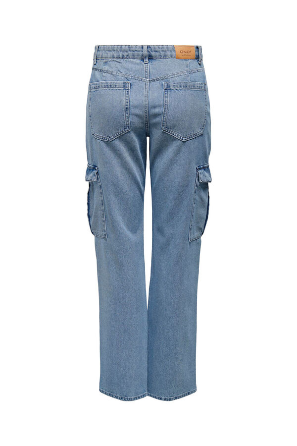 Springfield High-rise cargo jeans blue mix