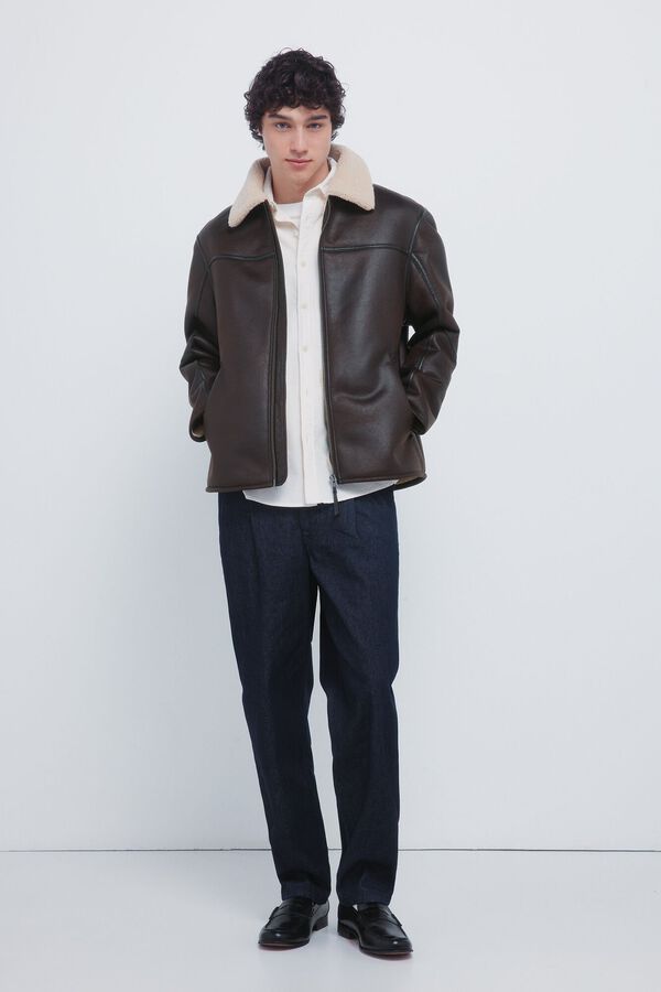 Springfield Blouson aviateur effet daim double face nude