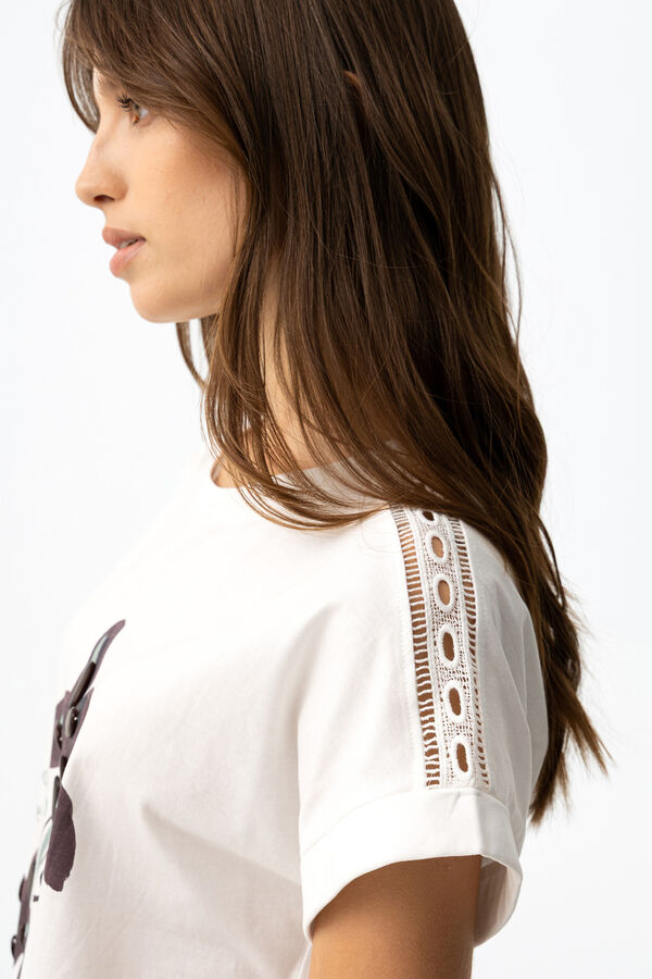 Tiffosi Front print T-shirt beige