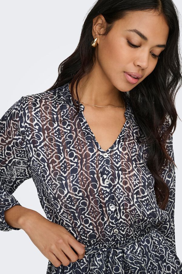 Only Short dress with lurex blue