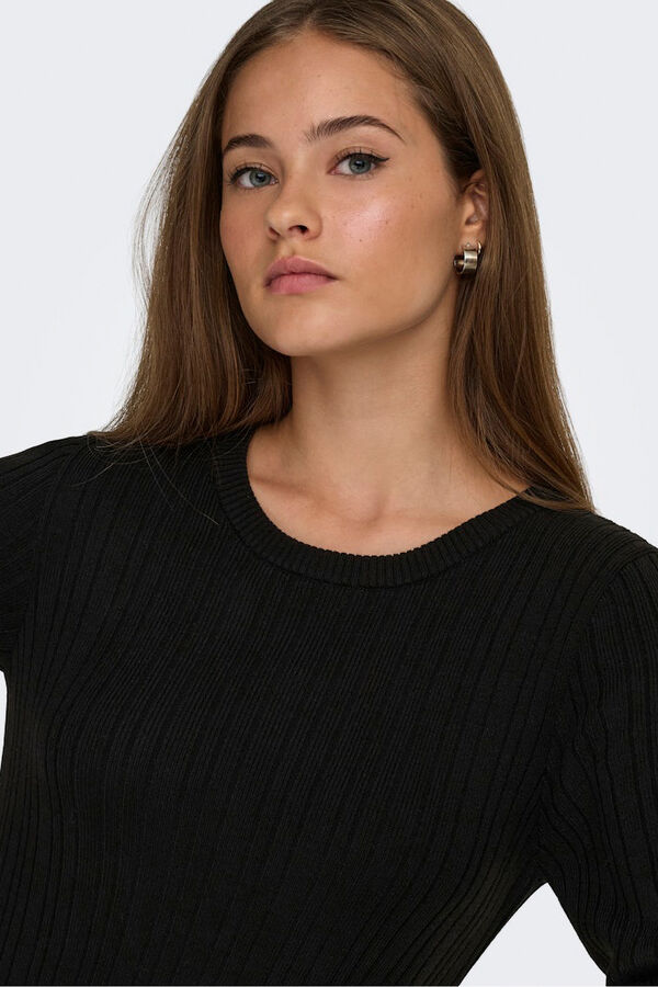 Only Vestido corto volante negro