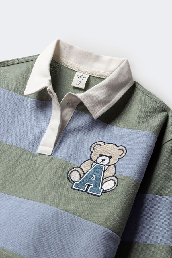 Springfield Kids Camisa polo riscas para menina verde