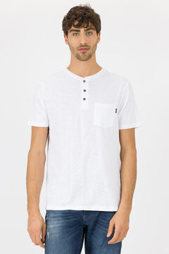 Springfield Essential slub T-shirt with pocket white