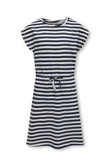 Only Girls Nautical striped short sleeve dress blue