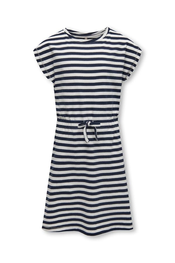 Only Girls Nautical striped short sleeve dress blue