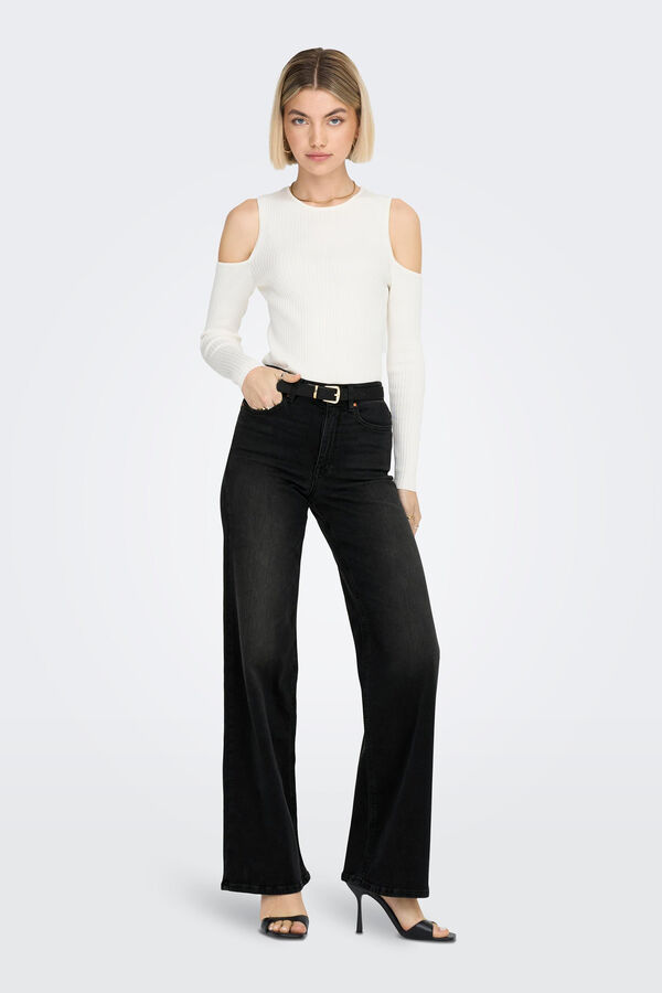 Only Wide jeans Crna