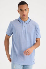 Inside Contrast piqu&eacute; polo shirt blue
