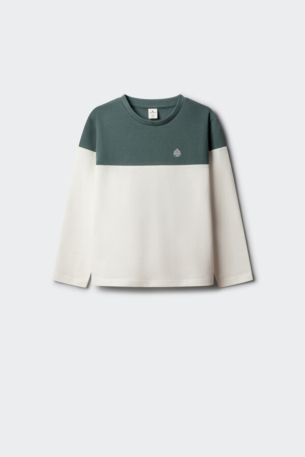 Springfield Kids Osnovna majica dugih rukava za dečake Bež