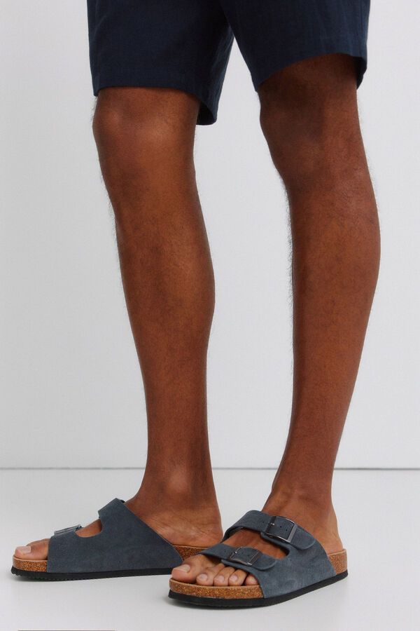 Springfield Leather double buckle sandal grey