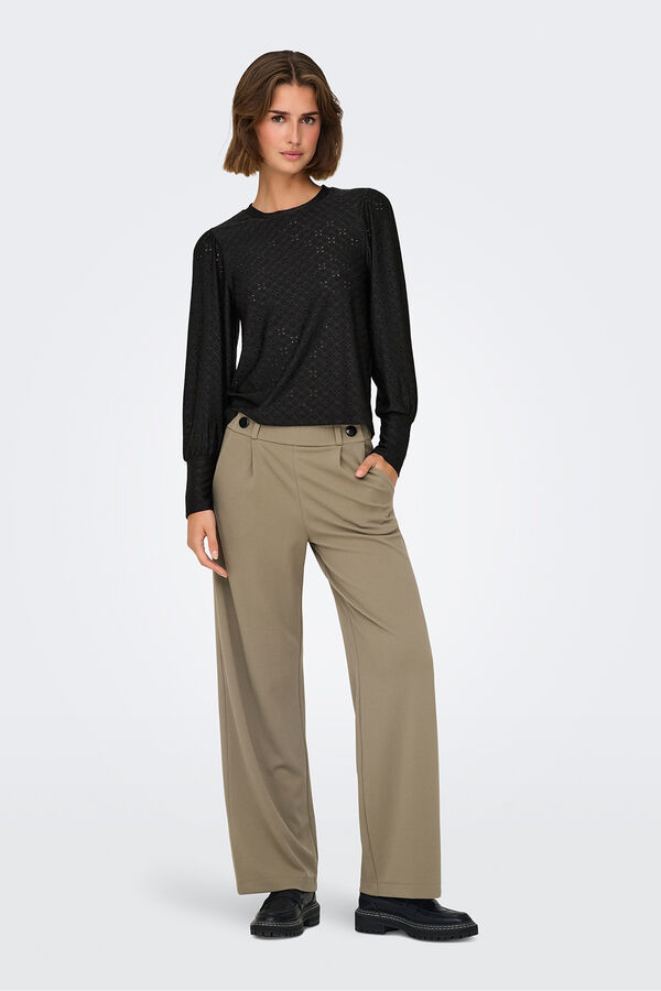 JDY Flowy long sleeve blouse Crna