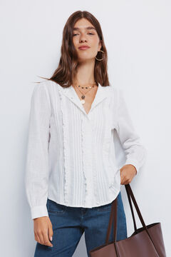 Springfield Blusa rom&acirc;ntica de schiffly