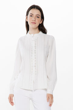 Springfield Blusa Lace Insertado beige