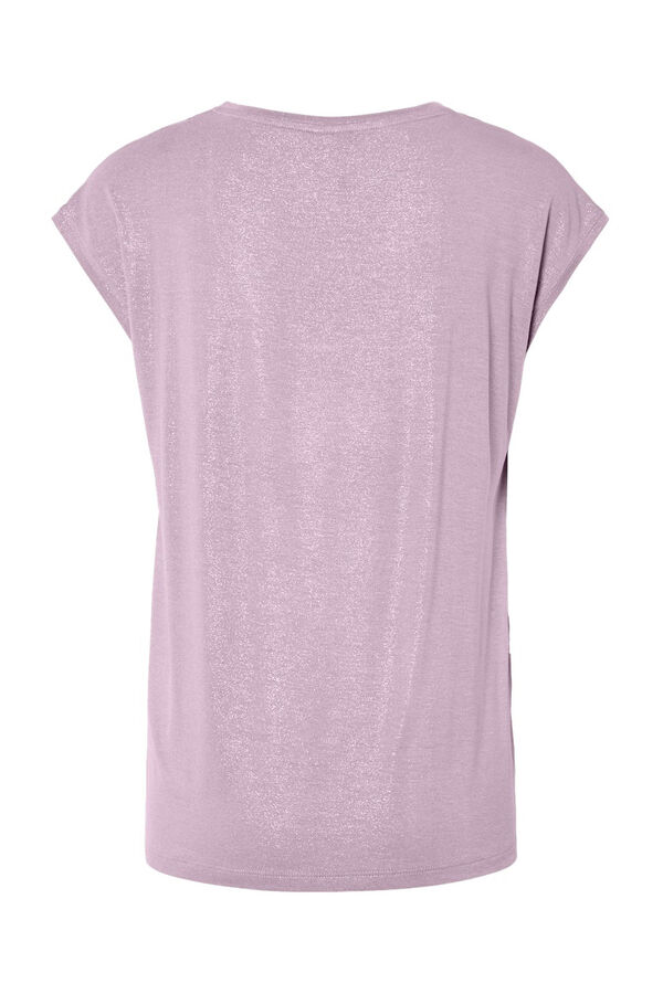 Pieces Lurex T-shirt neckline pink