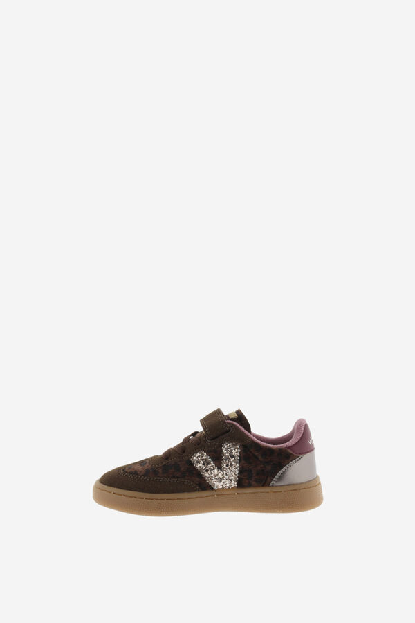 Victoria Zapatillas animal print glitter marr&oacute;n