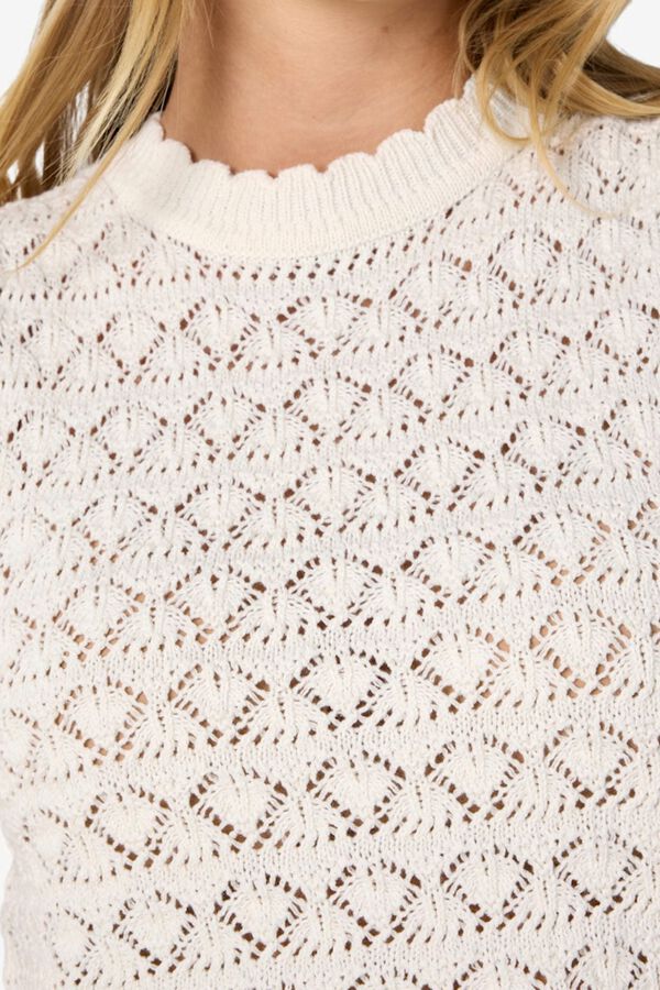 Noisy May Sleeveless pointelle knit top grey