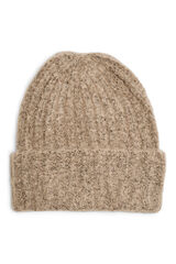 Pieces Gorro punto textura dobladillo beige