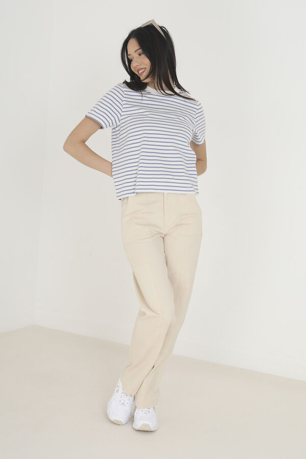 Springfield Striped T-shirt with short sleeves navy mix