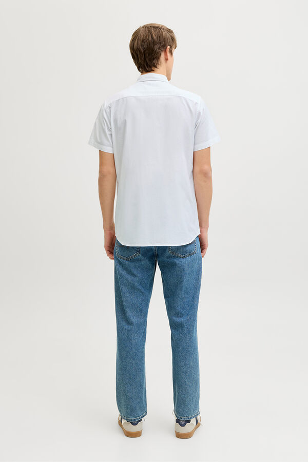 JJ REBEL Camisa oxford manga corta blanco