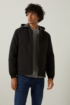 Springfield Quilted bomber with hood black