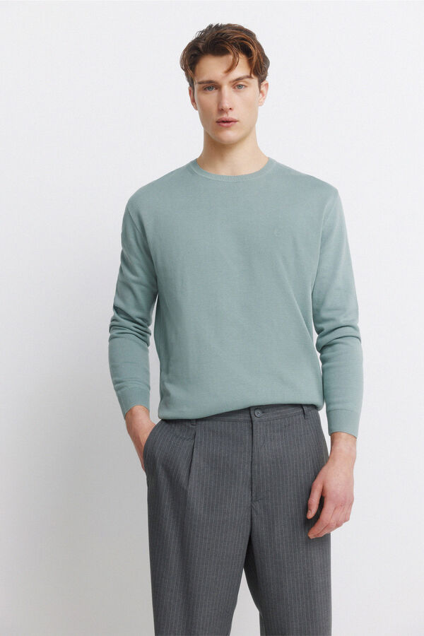 Springfield Relaxed fit striped straight trousers grey