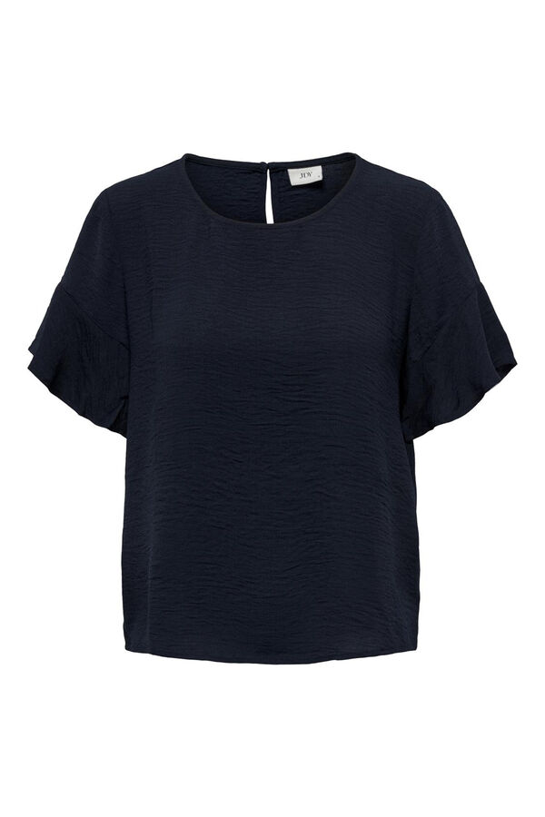 Springfield Short sleeve blouse with ruffles navy