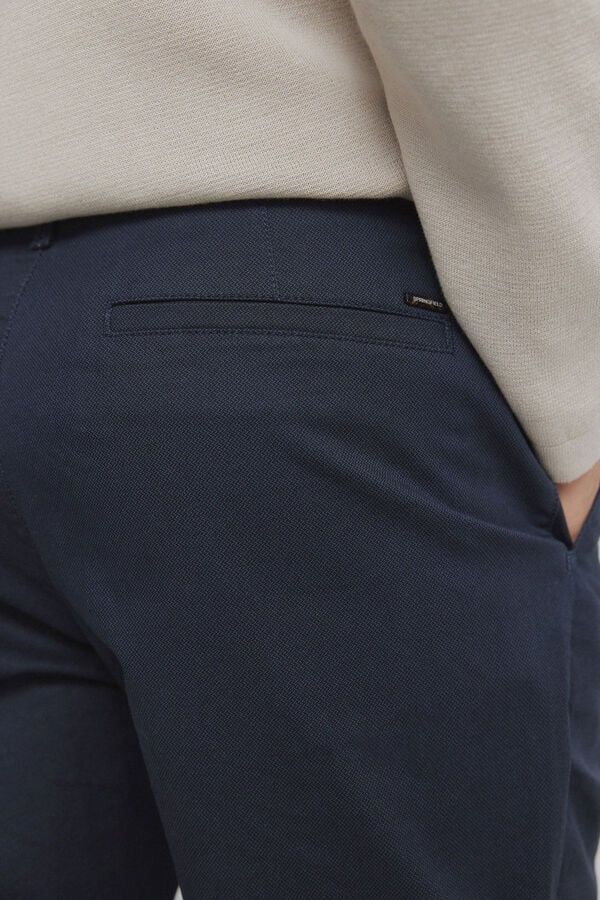 Springfield Pantal&oacute;n chino microestampado slim fit azul