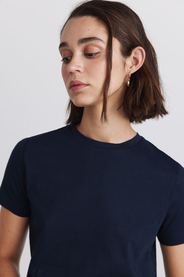 Springfield Plain cotton basic T-shirt black