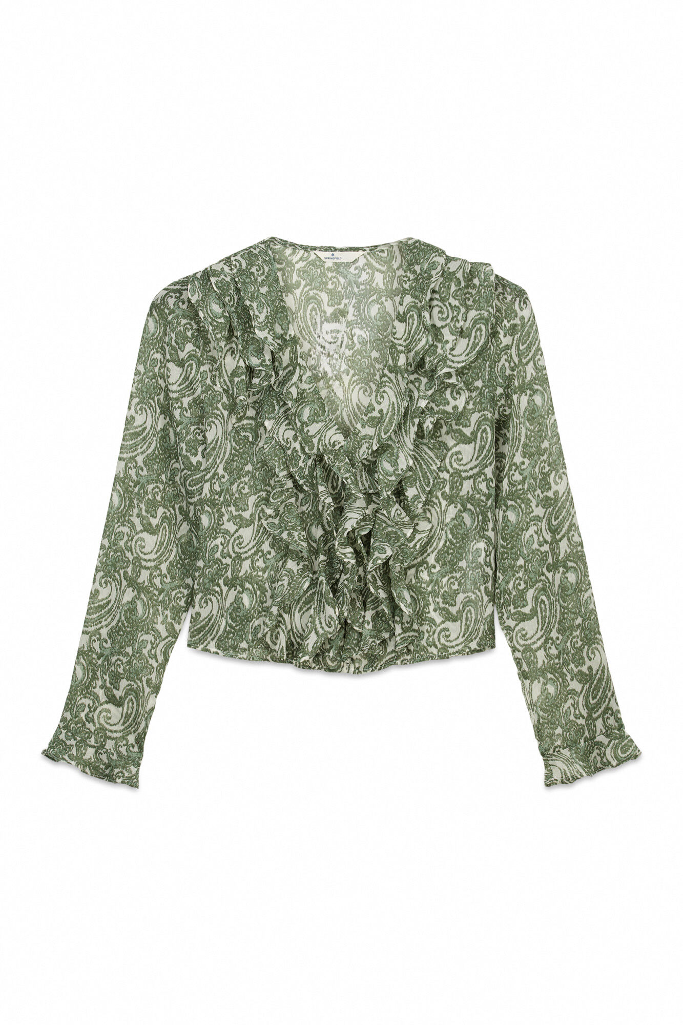 Springfield Blouse &agrave; volants imprim&eacute;e en gaze