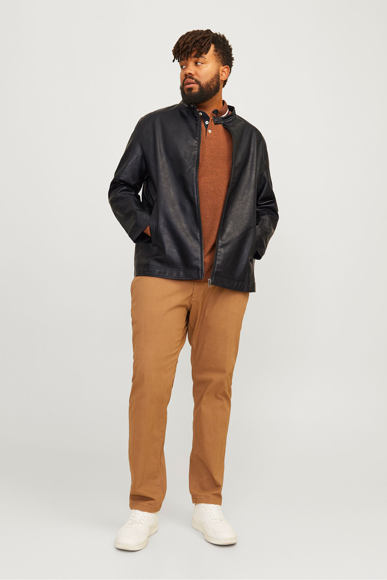 Jack & Jones Blus&atilde;o biker efeito pele