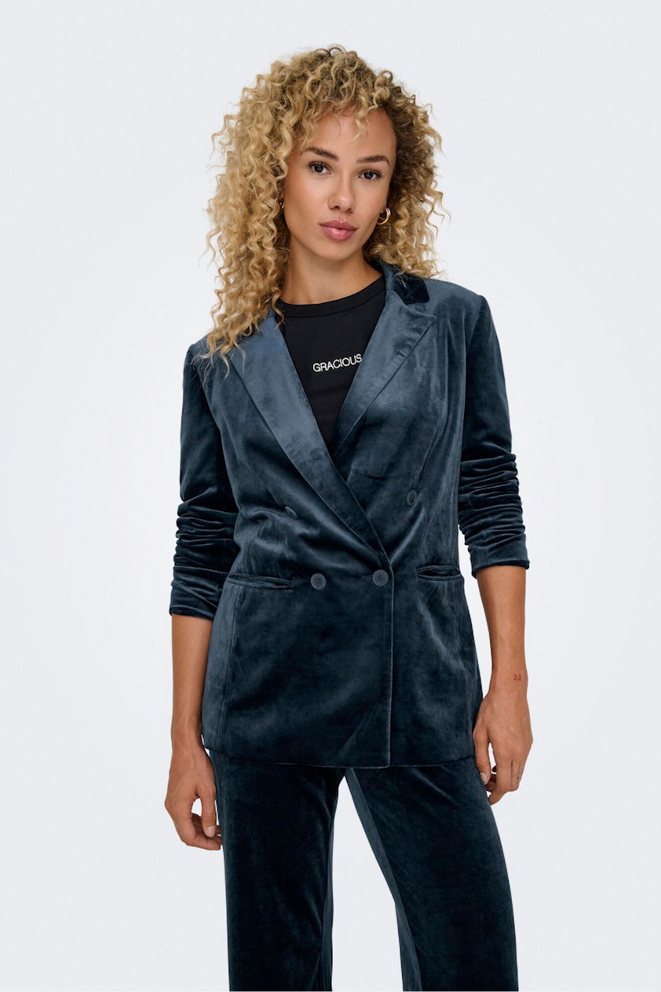 Only Blazer cruzada de terciopelo