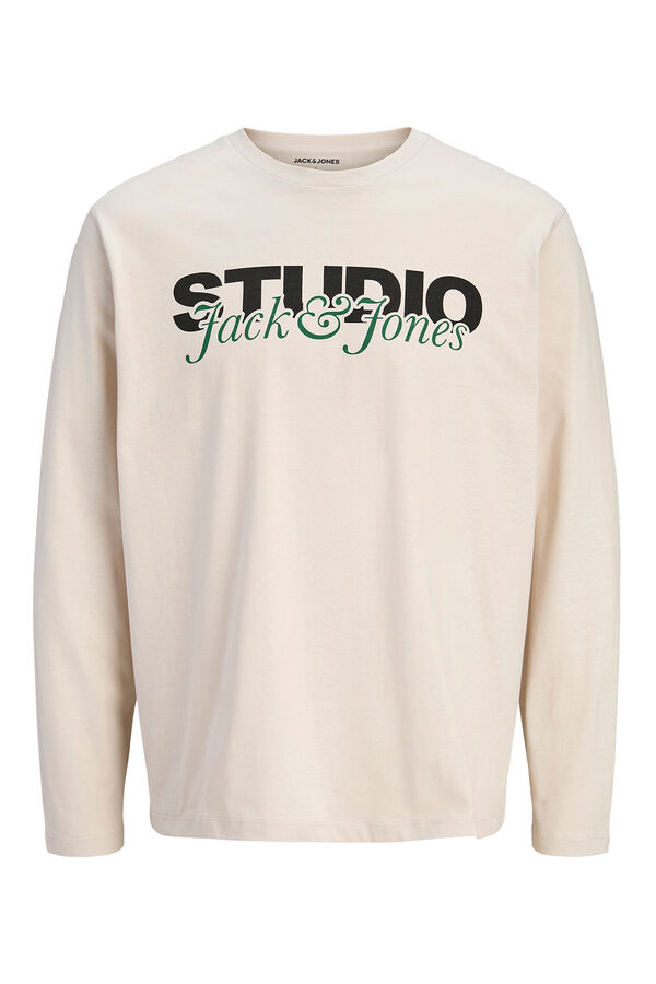 Jack & Jones Camiseta de manga studio gris