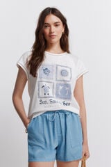 Springfield Printed short sleeve T-shirt beige