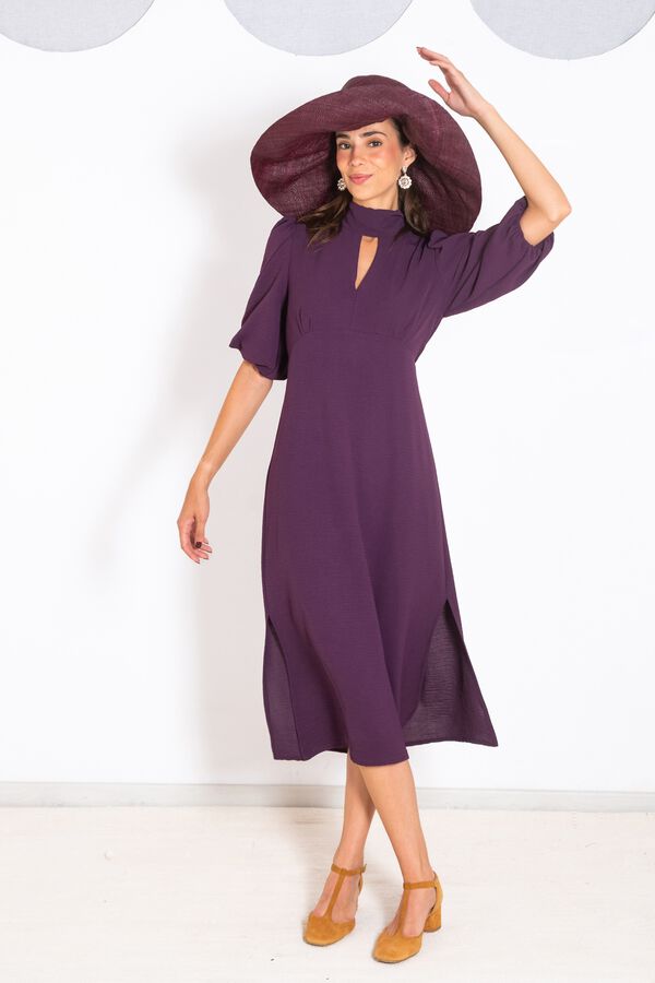 Cul Sac Puffed sleeve midi dress pink