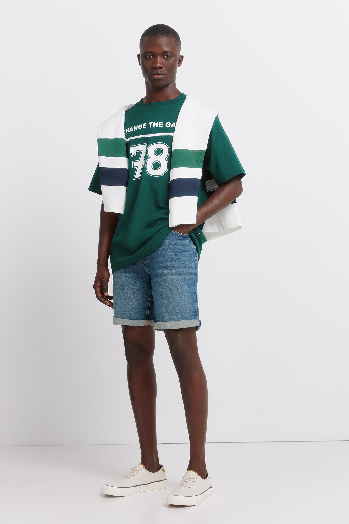 Springfield Denim lightweight slim fit Bermuda shorts