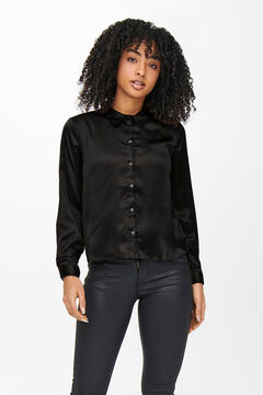 Springfield Satin finish long-sleeved blouse black