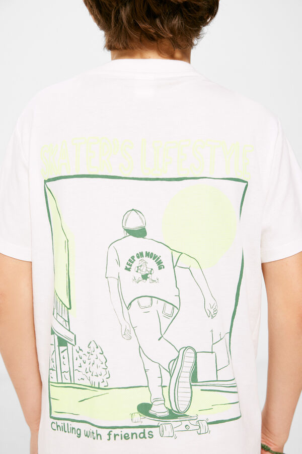 Springfield T-shirt print "skate lifestyle" menino natural