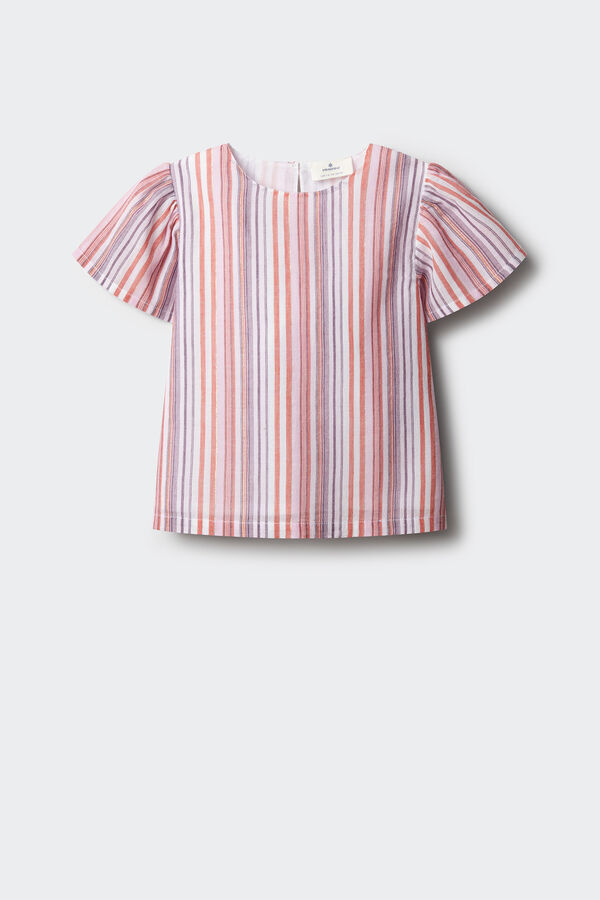 Springfield Kids Lureks prugasta bluza kratkih rukava za devojčice Ljubičasta