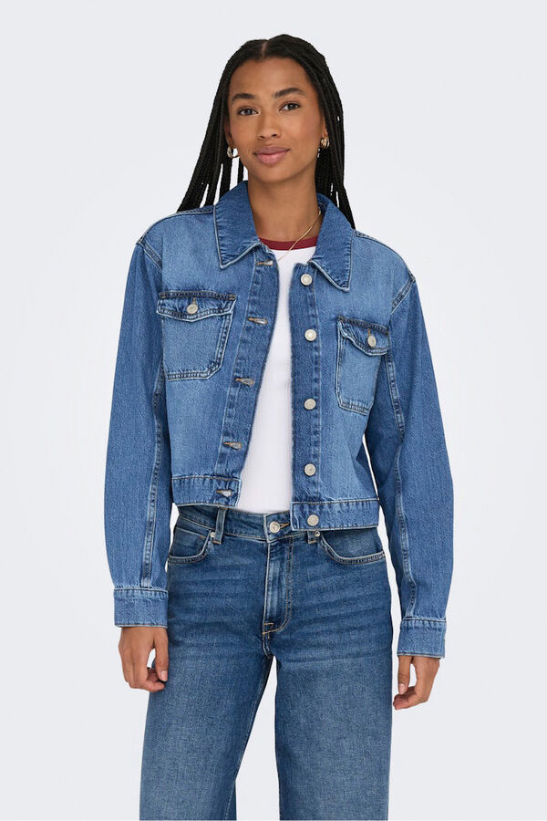 Only Chaqueta vaquera bolsillos azul