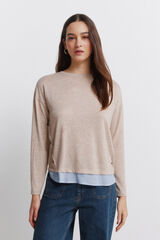 Springfield Combined T-shirt with side buttons brown