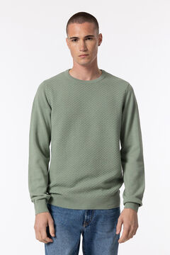 Springfield Jacquard knit jumper green