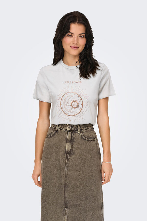 Only Printed short-sleeved T-shirt  white