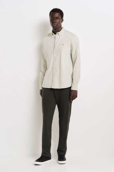 Springfield Two-tone structured shirt khaki