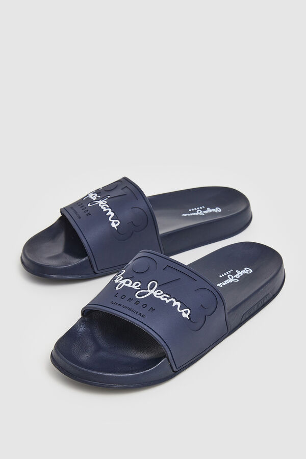 Springfield Embossed logo slider sandals | Pepe Jeans blue