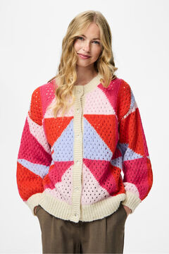 Pieces C&aacute;rdigan calado oversize geom&eacute;trico