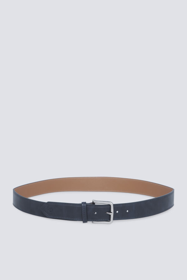 Springfield Leather-effect belt with topstitching blue