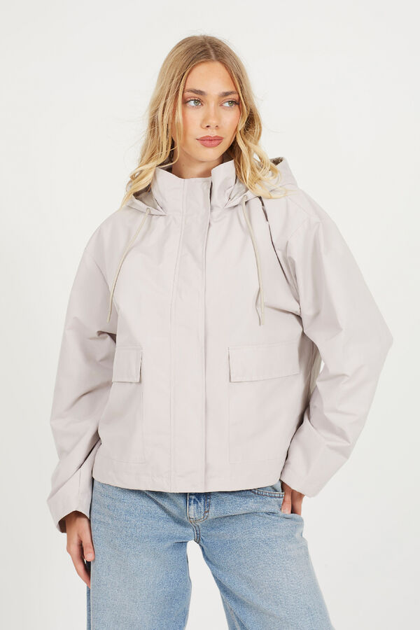 Brave Soul Short hooded jacket grey